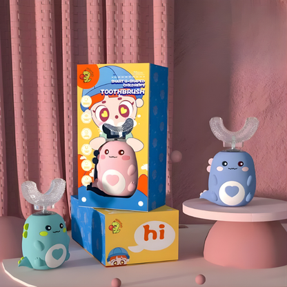 360° Ultrasonic U‑Shaped Kids Toothbrush