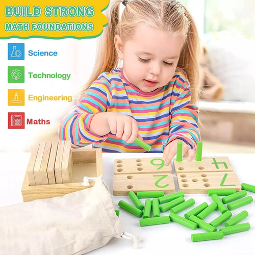 Montessori Wooden Counting Peg - Number Counting Stick Board