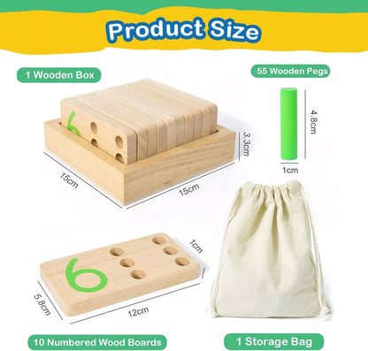 Montessori Wooden Counting Peg - Number Counting Stick Board