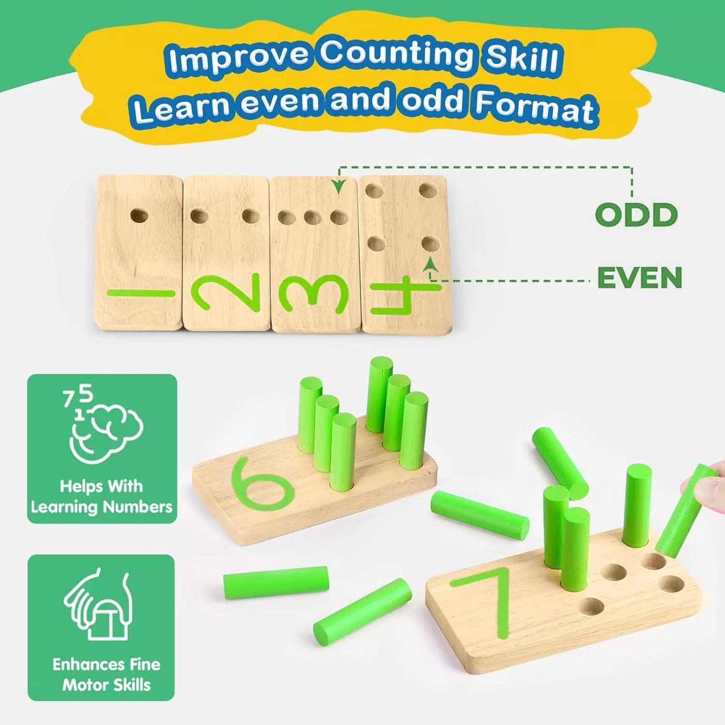 Montessori Wooden Counting Peg - Number Counting Stick Board